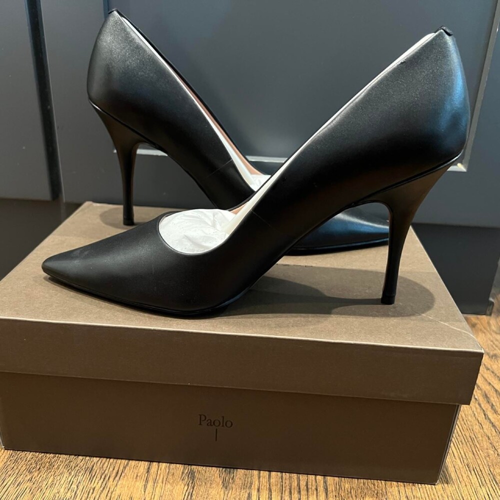 Linea Paolo peyton black calf leather pumps #courts #pointed